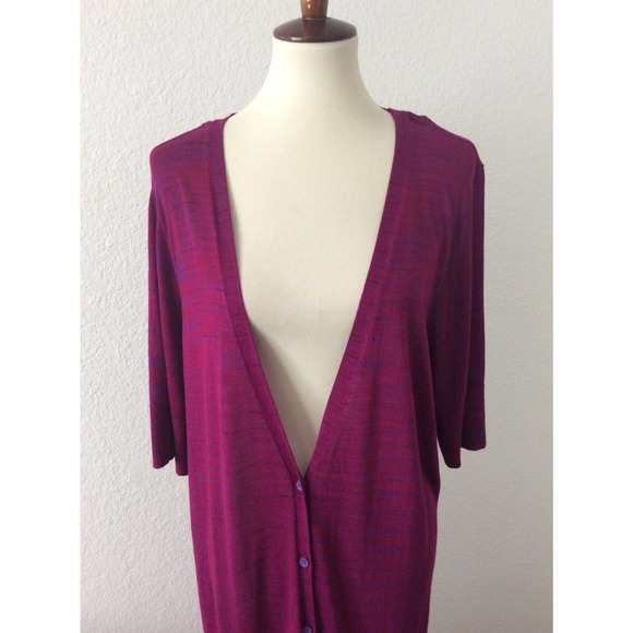 Torrid Plus Cardigan Sweater Duster Striped Stretch Knit - Picture 2 of 11